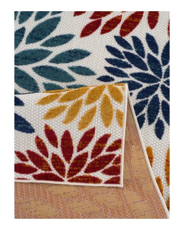 Tapis extérieur  multicolore au motif floral 70x140