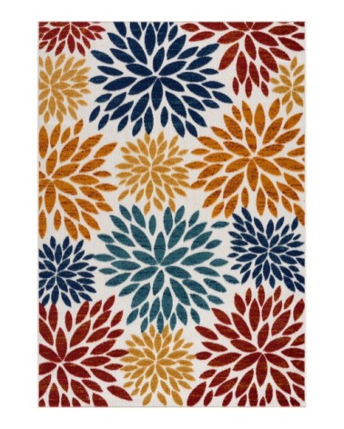 Tapis extérieur  multicolore au motif florale 120x160