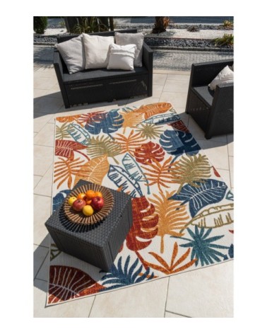 Tapis extérieur  multicolore au motif exotique 70x140