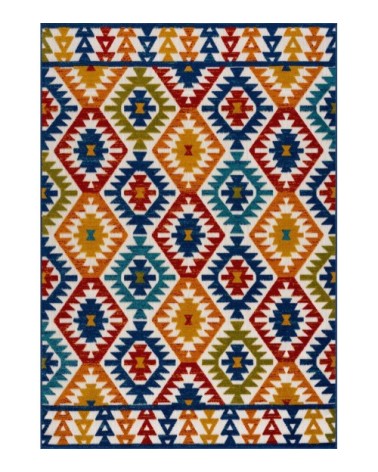 Tapis extérieur  multicolore au motif aztèque 200x290