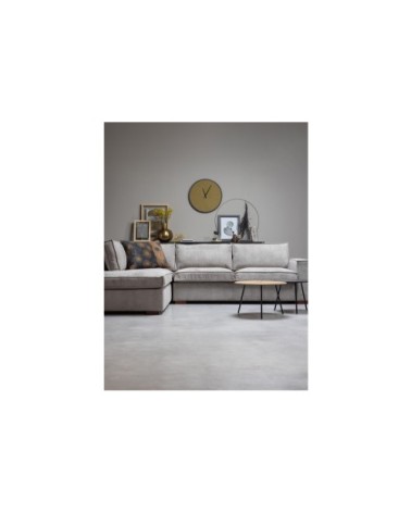 Table basse ronde chêne et métal 38x60cm