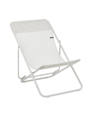 Chilienne jardin pliant multi-positions en acier beige L83xl62xH91