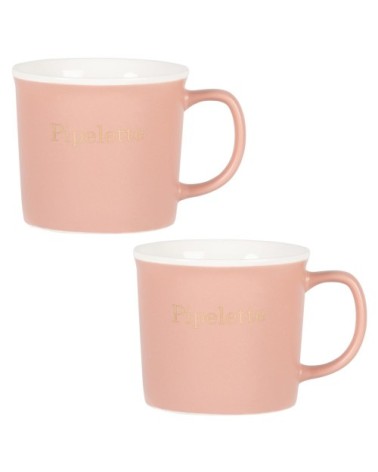 Mug en porcelaine rose avec inscription