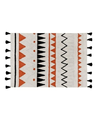 Tapis coton motif indien rouge 140x200