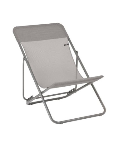 Chilienne jardin pliant multi-positions en acier gris L83xl62xH91