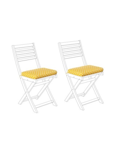 Lot de 2 coussins jaunes pour chaises 29x38