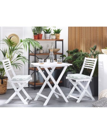 Lot de 2 coussins vert et blanc pour chaises de jardin 29x38