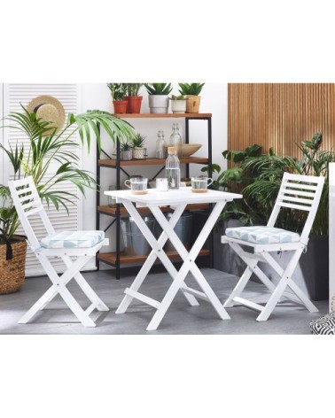 Lot de 2 coussins bleu et blanc pour chaises 29x38