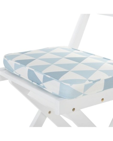 Lot de 2 coussins bleu et blanc pour chaises 29x38