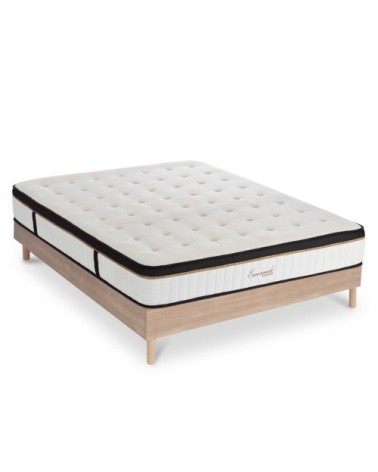 Ensemble matelas à Mémoire de forme et sommier bois 140x190