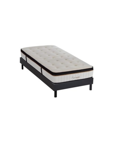 Ensemble matelas à Mémoire de forme et sommier noir 90x190