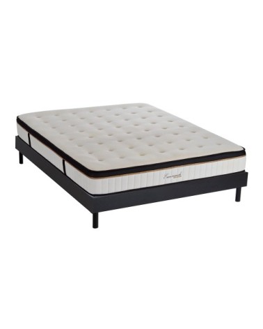 Ensemble matelas à Mémoire de forme et sommier noir 160x200