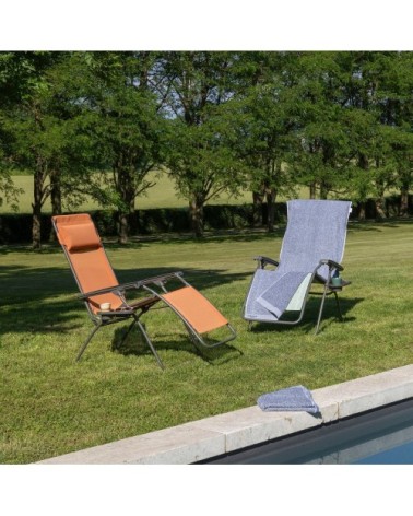 Fauteuil relax zéro gravité en acier orange l88xl67xh114