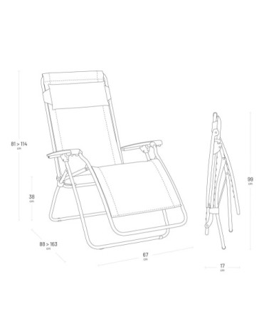 Fauteuil relax zéro gravité en acier orange l88xl67xh114