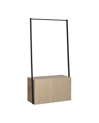 Portant vêtements bois et métal L90 x H175 cm