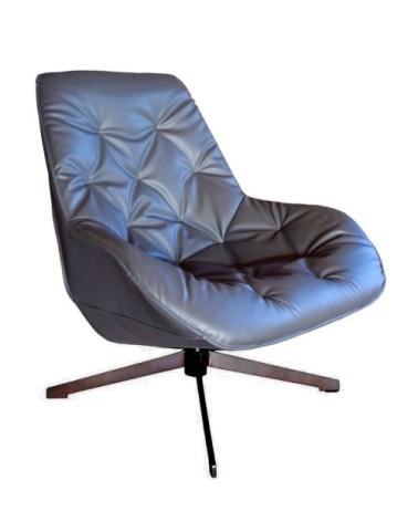 Fauteuil moderne aspect cuir gris