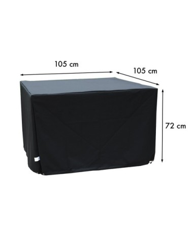 Housse de protection pour table de jardin 4 places en polyester noir