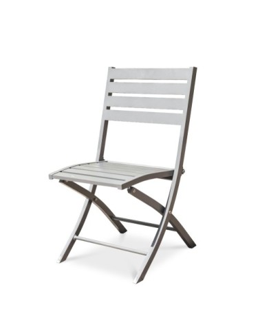 Chaise de jardin pliante en aluminium gris