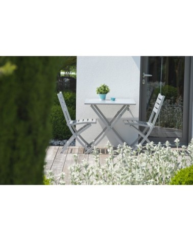 Chaise de jardin pliante en aluminium gris