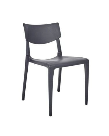 Chaise de jardin empilable en polypropylène renforcé gris anthracite
