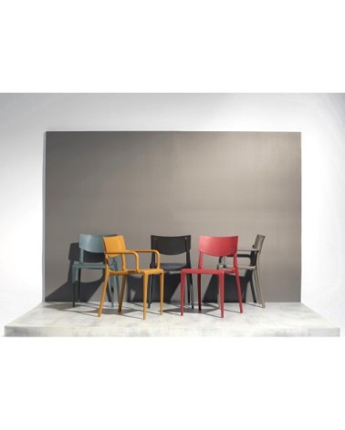 Chaise de jardin empilable en polypropylène renforcé gris anthracite