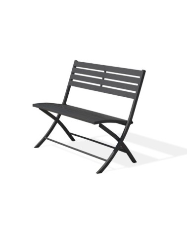 Banc de jardin pliant en aluminium gris anthracite