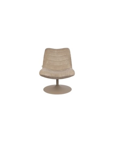 Fauteuil lounge en velours Beige