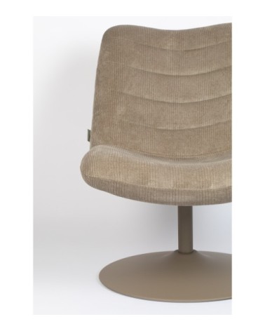 Fauteuil lounge en velours Beige