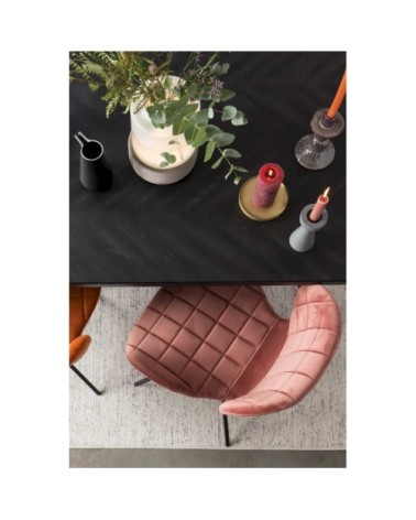 Chaise design en velours rose