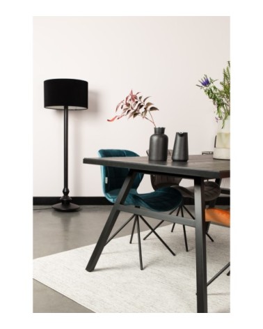 Chaise design en velours bleu