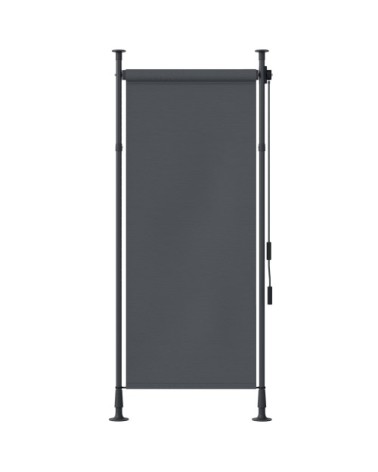 Store extérieur sur pied manuel rétractable polyester gris foncé
