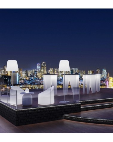 Chaise en résine recyclable éclairée neutre L65cm