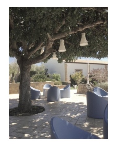 Chaise en résine recyclable bleu provence L65cm