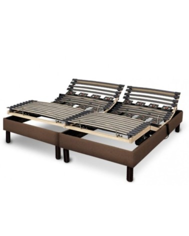 Sommier électrique essenzia zen emotion marron 70x190 lattes et plots