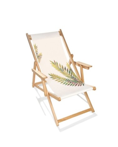 Chilienne de jardin en bois d'Eucalyptus avec motif feuille