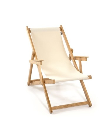 Chilienne de jardin en bois d'Eucalyptus avec toile écrue