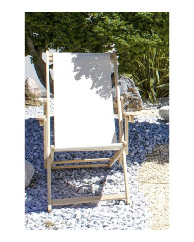 Chilienne de jardin en bois d'Eucalyptus avec toile écrue