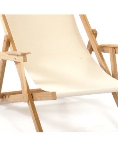 Chilienne de jardin en bois d'Eucalyptus avec toile écrue