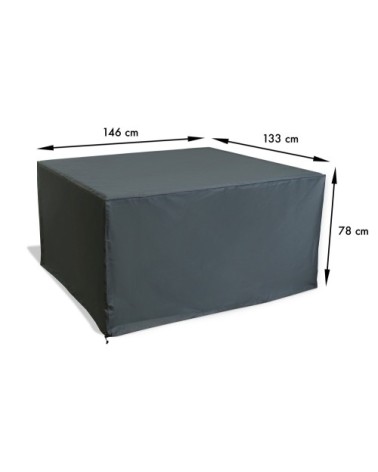 Housse de protection pour table de jardin en polyester gris