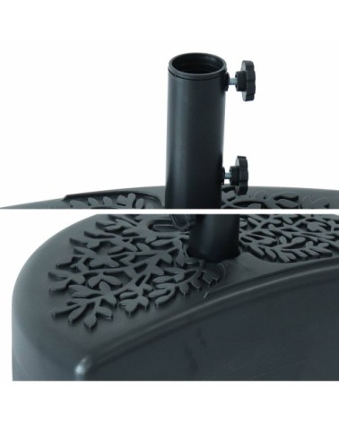Demi-pied pour parasol en plastique noir