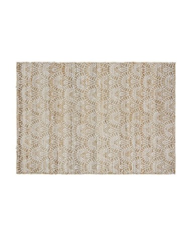 Tapis en jute et coton motifs vagues 120x180