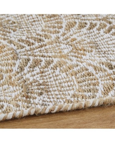 Tapis en jute et coton motifs vagues 120x180