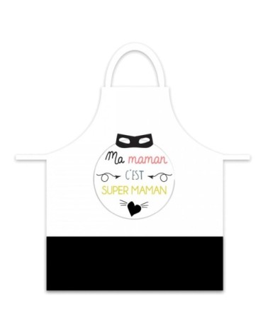 Tablier adulte à nouer ma maman c'est super maman