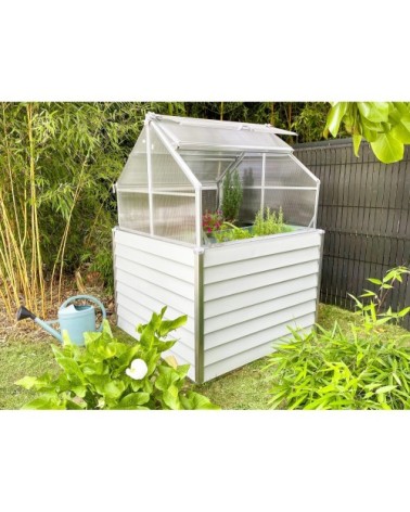 Mini-serre de jardin double en acier galvanisé blanc