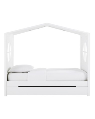 Lit cabane enfant 90x190 blanc