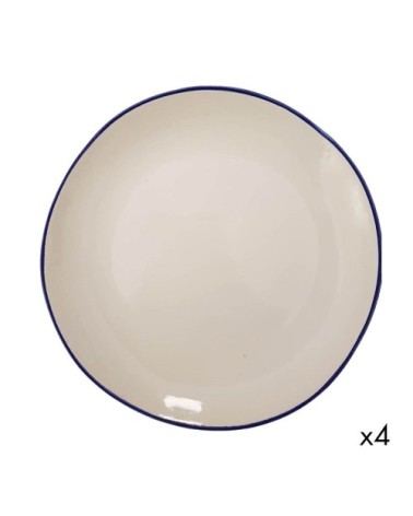 Set de 4 assiettes plates céramique Baltique