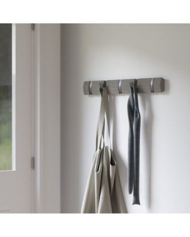 Porte manteaux flip hook bois gris