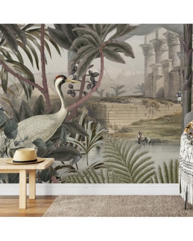 Papier peint intissé paysage jungle Akshar beige 255x260cm