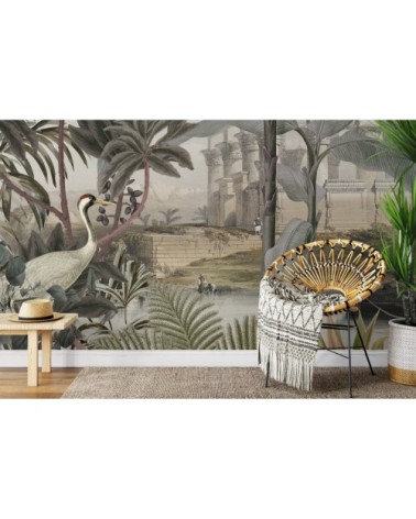 Papier peint intissé paysage jungle Akshar beige 255x260cm