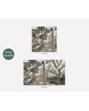 Papier peint intissé paysage jungle Akshar beige 255x260cm